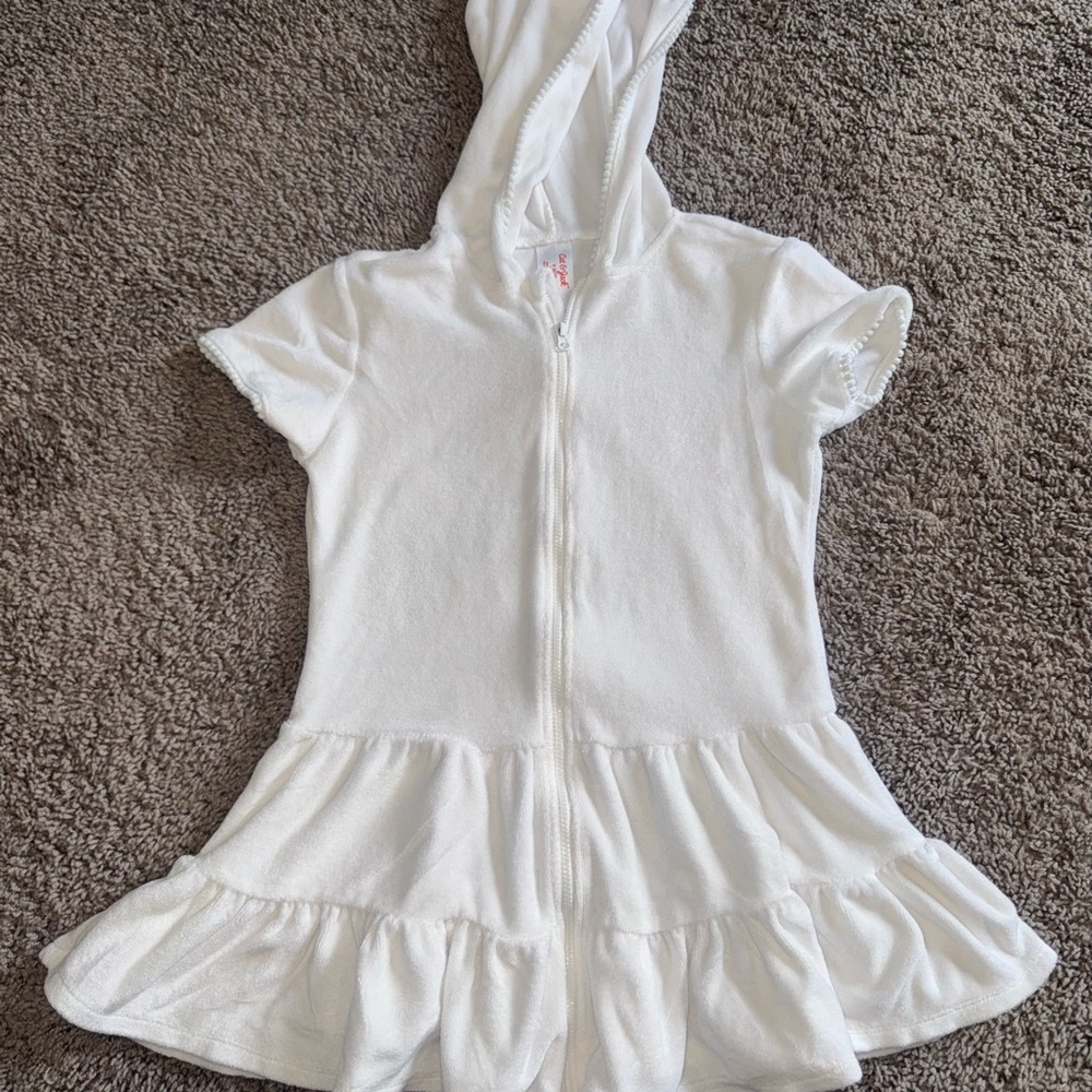 Cat & Jack White Swim Cover Up Dress Girls Size Small 6/7